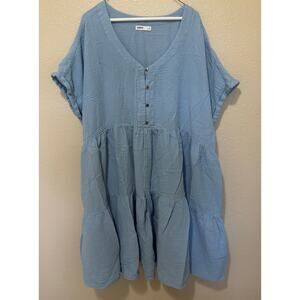 Women's Blue Button-Down Dress